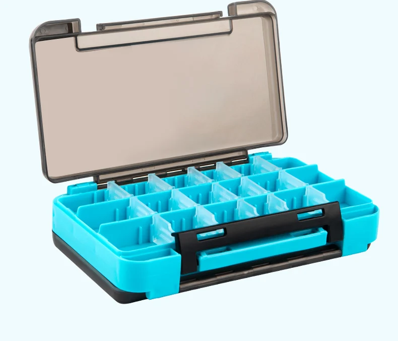 Kingdom Double Side Lure Fishing Tackle Box Multi Compartments Bait Hook Accessories Storage Case Plastic Fishing Tackle Boxes