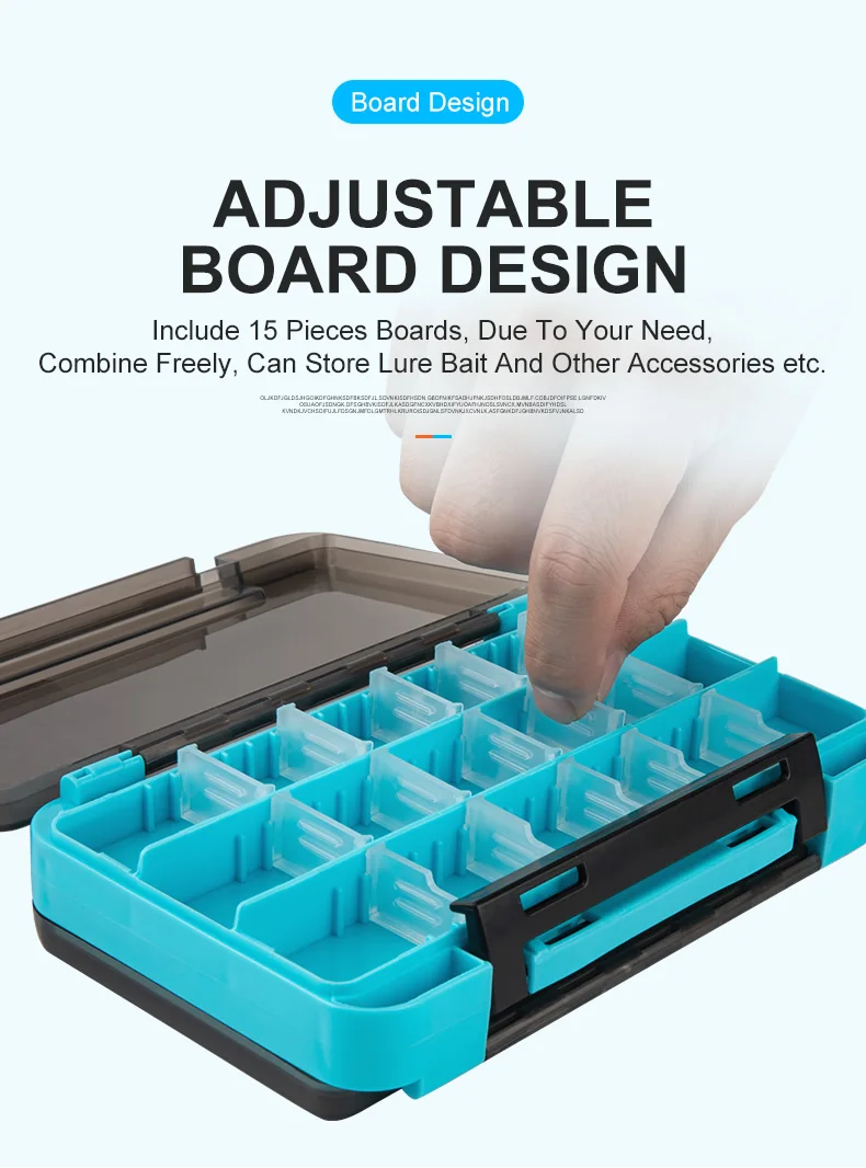 Kingdom Double Side Lure Fishing Tackle Box Multi Compartments Bait Hook Accessories Storage Case Plastic Fishing Tackle Boxes