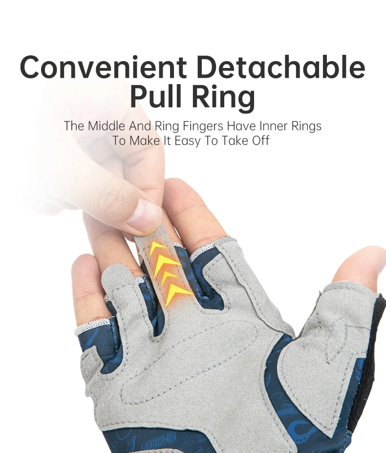 Kingdom Ice Lycra Fabric Anti-slip Fishing Gloves Outdoor Sports Breathable Cycling Bike Bicycle Camping Hiking Fingerless Glove