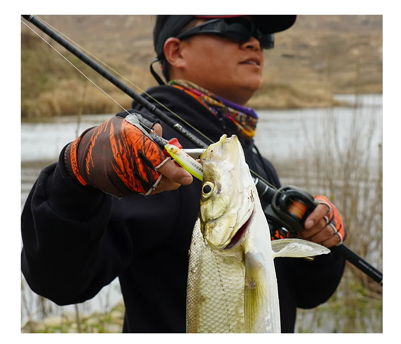 Kingdom Ice Lycra Fabric Anti-slip Fishing Gloves Outdoor Sports Breathable Cycling Bike Bicycle Camping Hiking Fingerless Glove