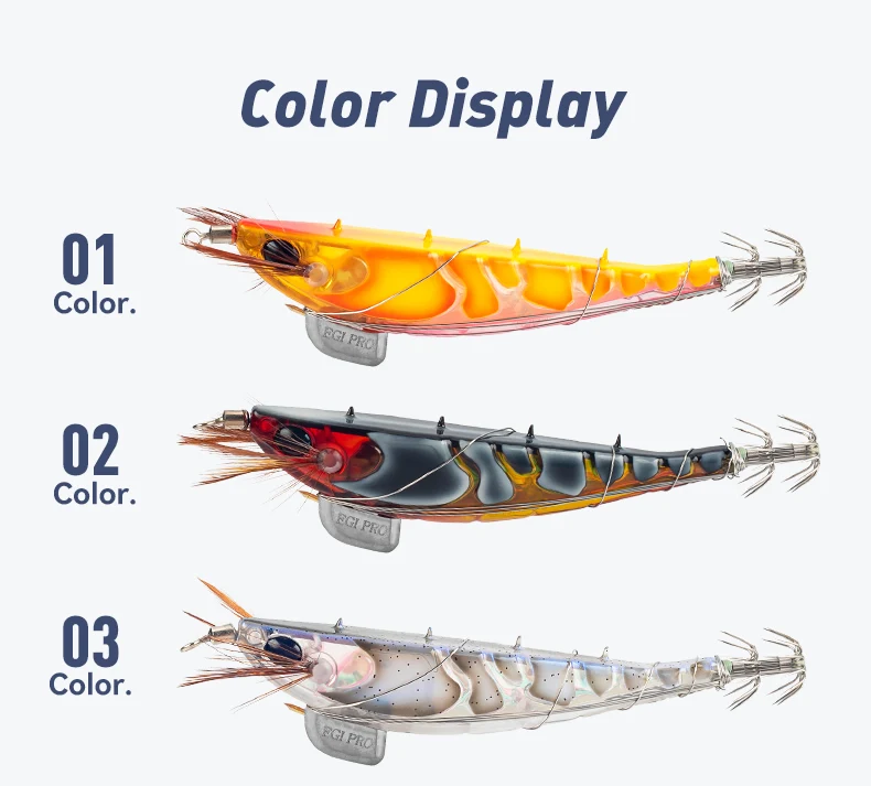 Kingdom Squid Jig  Wood Shrimp 9.9g 13.8g Sinking Octopus Egi  Luminous Deep Sea Octopus Cuttlefish Artificial Bait For Sale