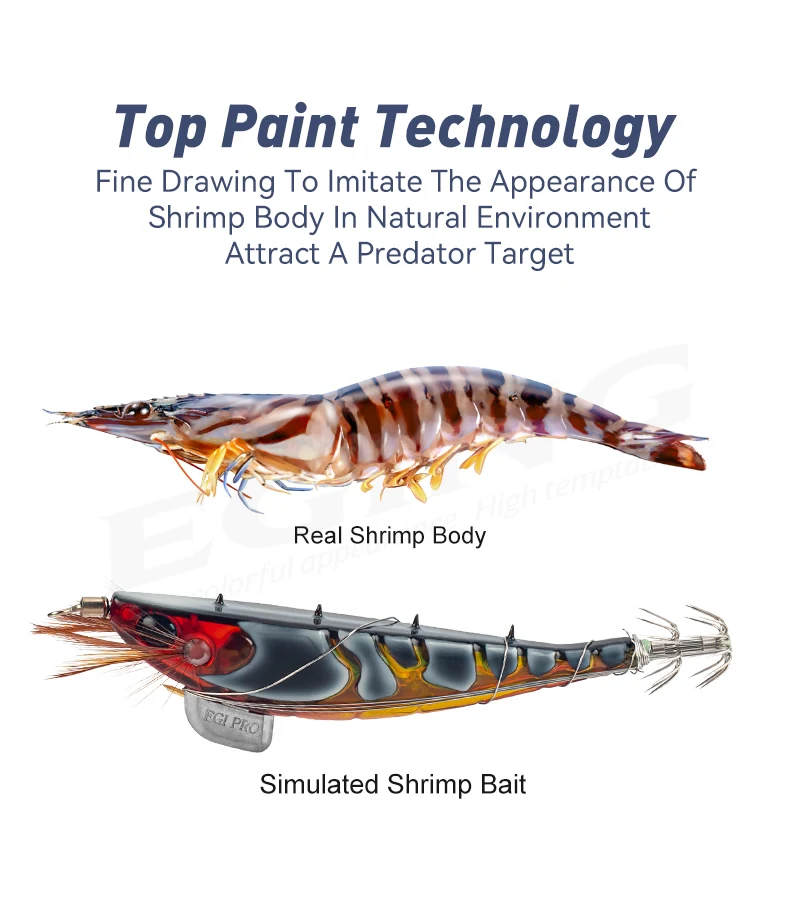 Kingdom Squid Jig  Wood Shrimp 9.9g 13.8g Sinking Octopus Egi  Luminous Deep Sea Octopus Cuttlefish Artificial Bait For Sale
