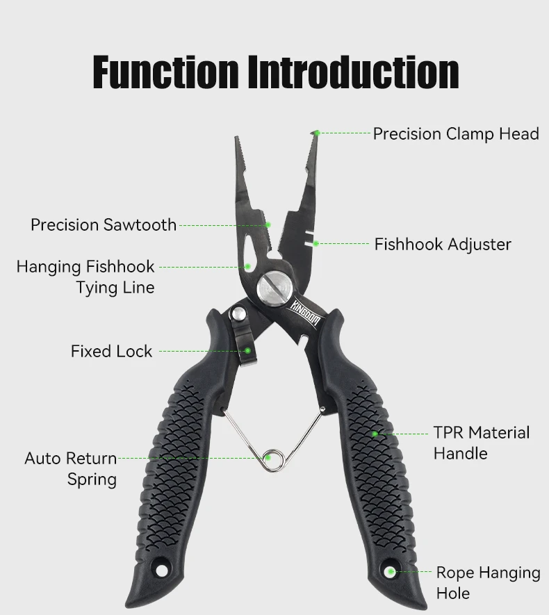 Kingdom Fishing Pliers Line Cutter 62g Multifunctional Plier Steel Knot Scissors Hook Remover Fishing Tackle Equipment