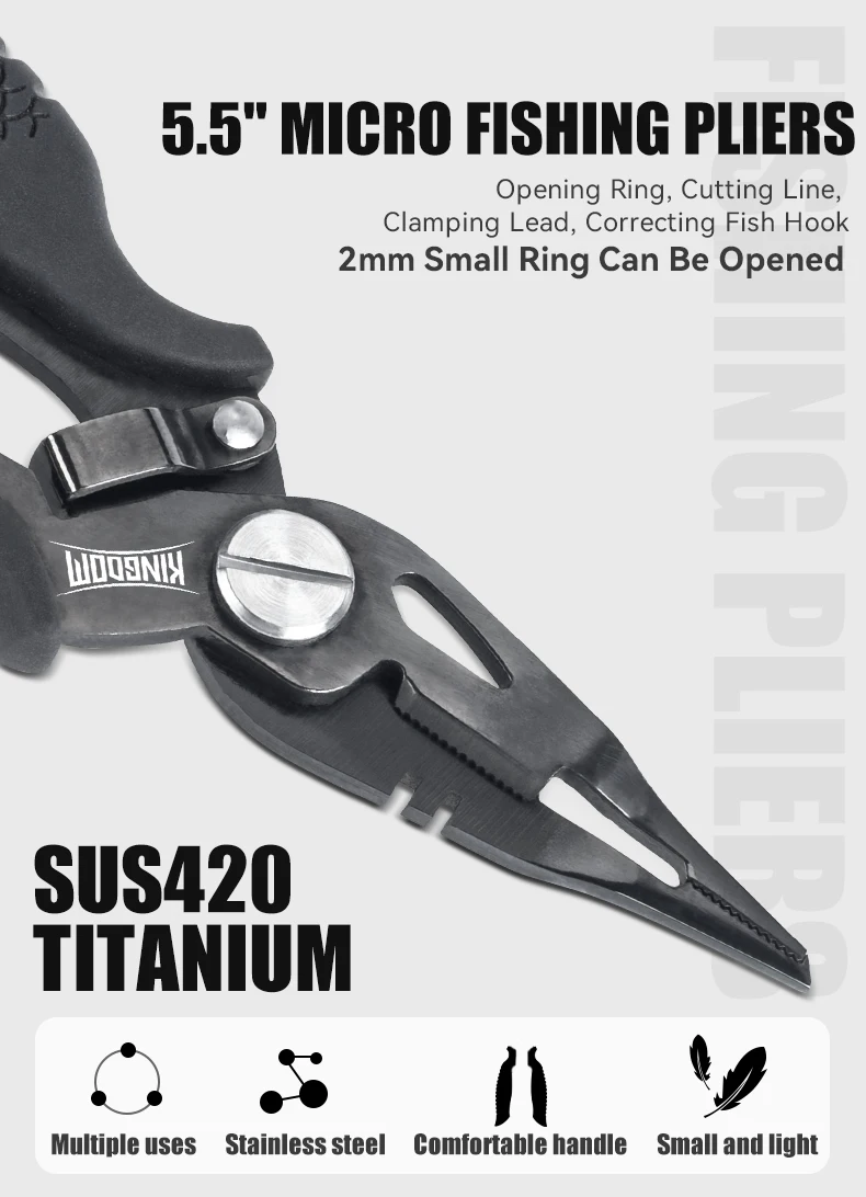 Kingdom Fishing Pliers Line Cutter 62g Multifunctional Plier Steel Knot Scissors Hook Remover Fishing Tackle Equipment