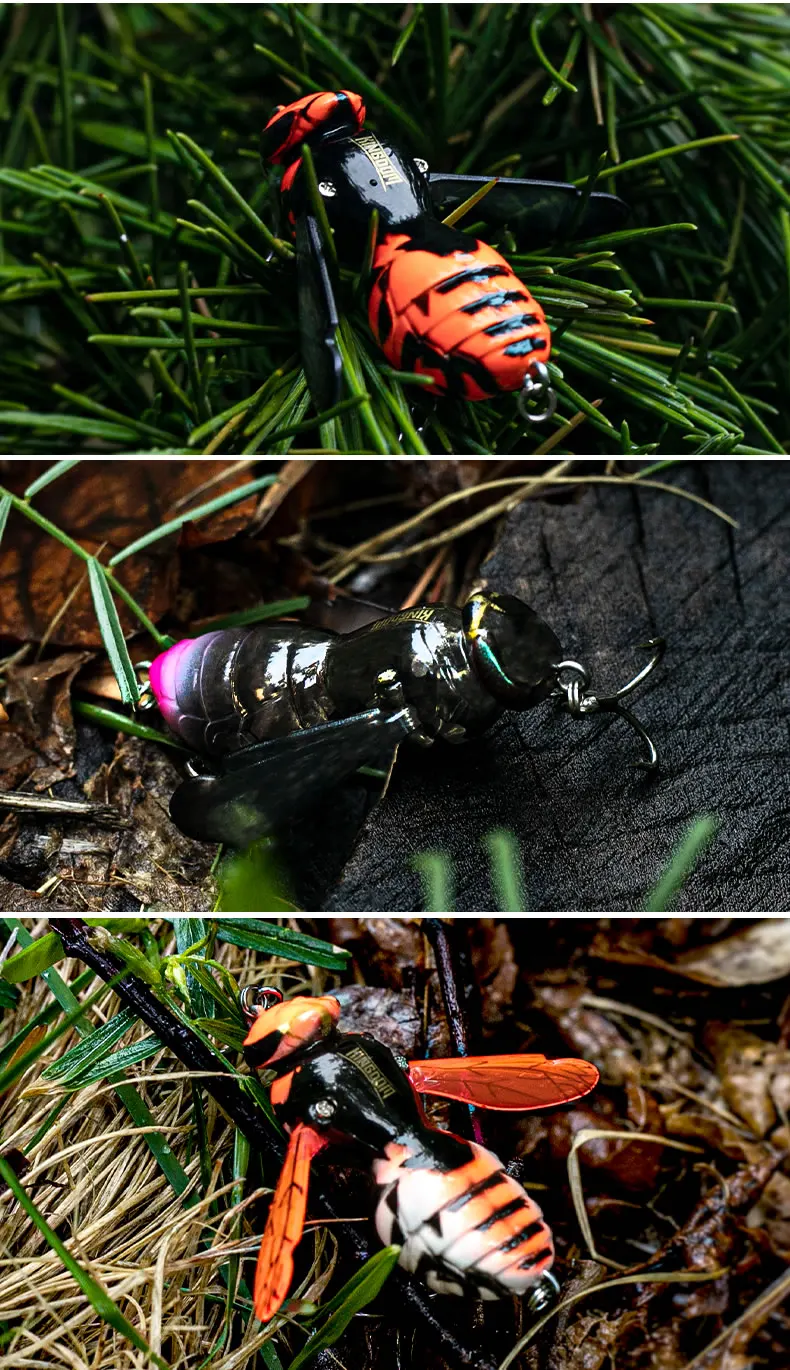 Kingdom Bait Artificial Fishing Lure 4.2g 40mm 6.6g 48mm Floating Insect Bionic Swimbaits Hard Baits For Bass Carp Pike Fishing