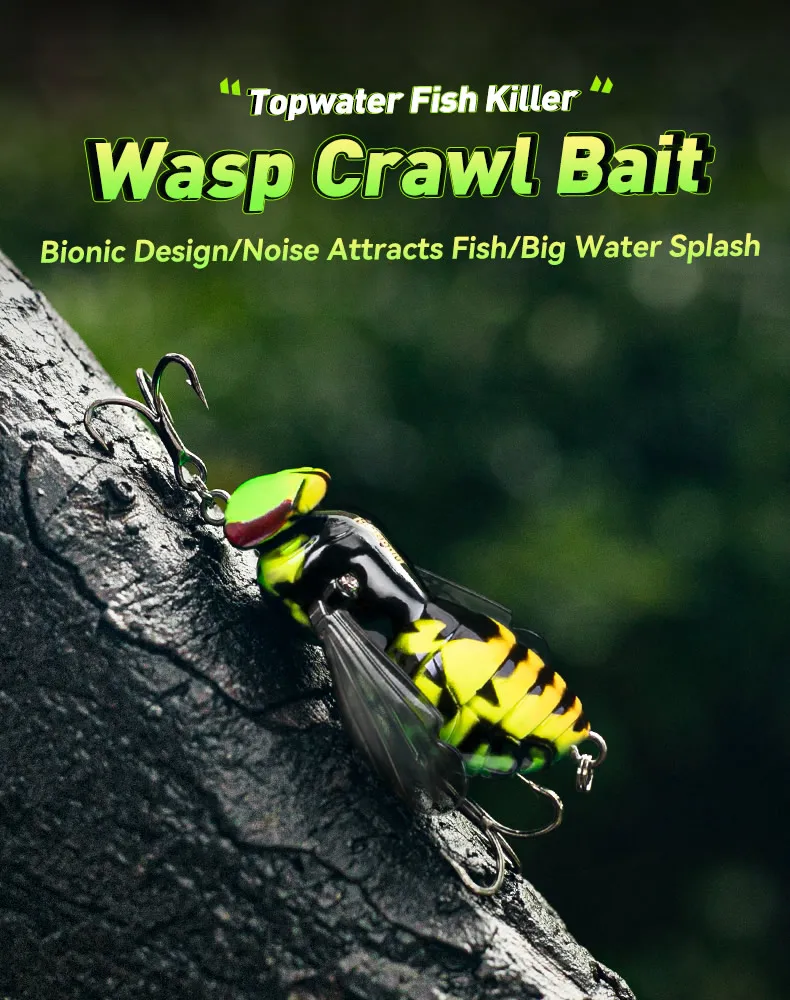 Kingdom Bait Artificial Fishing Lure 4.2g 40mm 6.6g 48mm Floating Insect Bionic Swimbaits Hard Baits For Bass Carp Pike Fishing