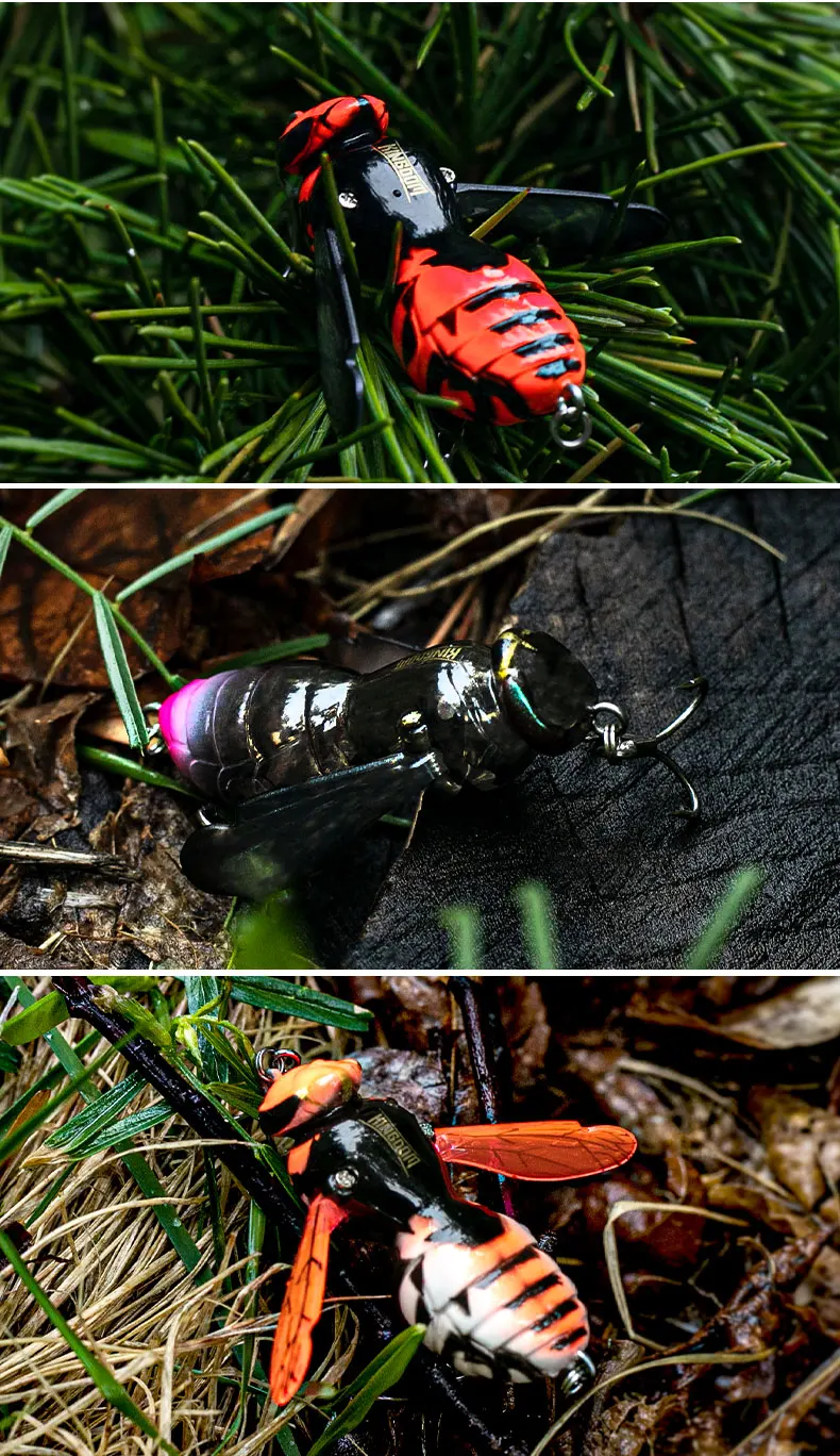 Kingdom Bait Artificial Fishing Lure 4.2g 40mm 6.6g 48mm Floating Insect Bionic Swimbaits Hard Baits For Bass Carp Pike Fishing