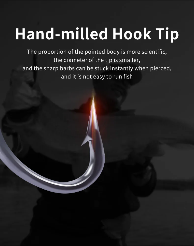 KINGDOM 8pcs 3X Strong Carbon Steel Treble Hooks Brabed Sharp Anti-corrision Hook High Strength Saltwater Fishing Hook