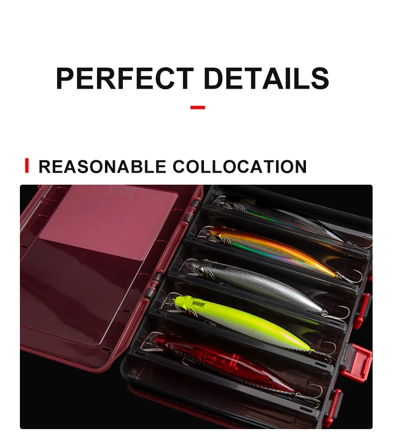 Kingdom Fishing Lure Tackle Boxes 12 14 Compartments Plastic Fishing Accessories Storage Case Double Sided High Strength Boxes