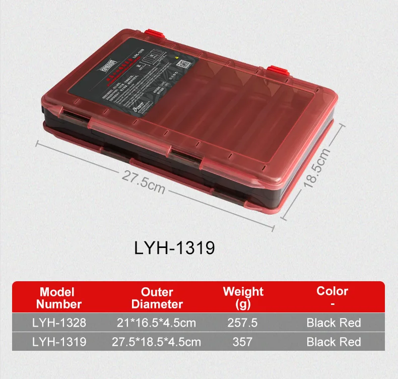 Kingdom Fishing Lure Tackle Boxes 12 14 Compartments Plastic Fishing Accessories Storage Case Double Sided High Strength Boxes