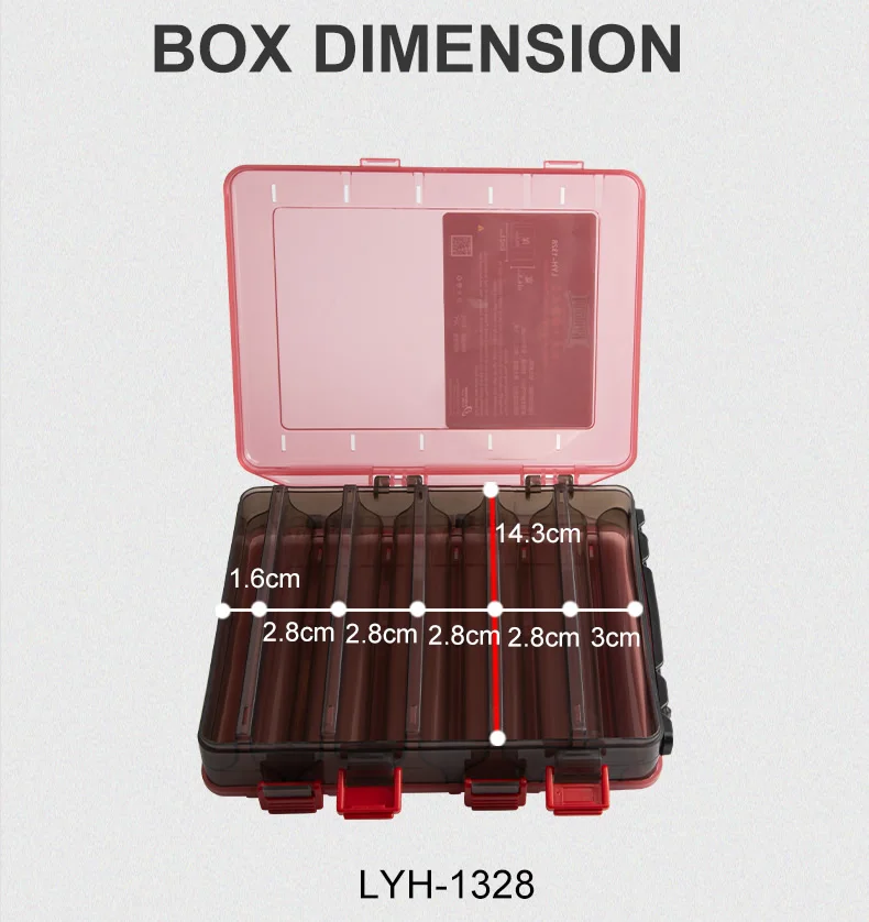 Kingdom Fishing Lure Tackle Boxes 12 14 Compartments Plastic Fishing Accessories Storage Case Double Sided High Strength Boxes
