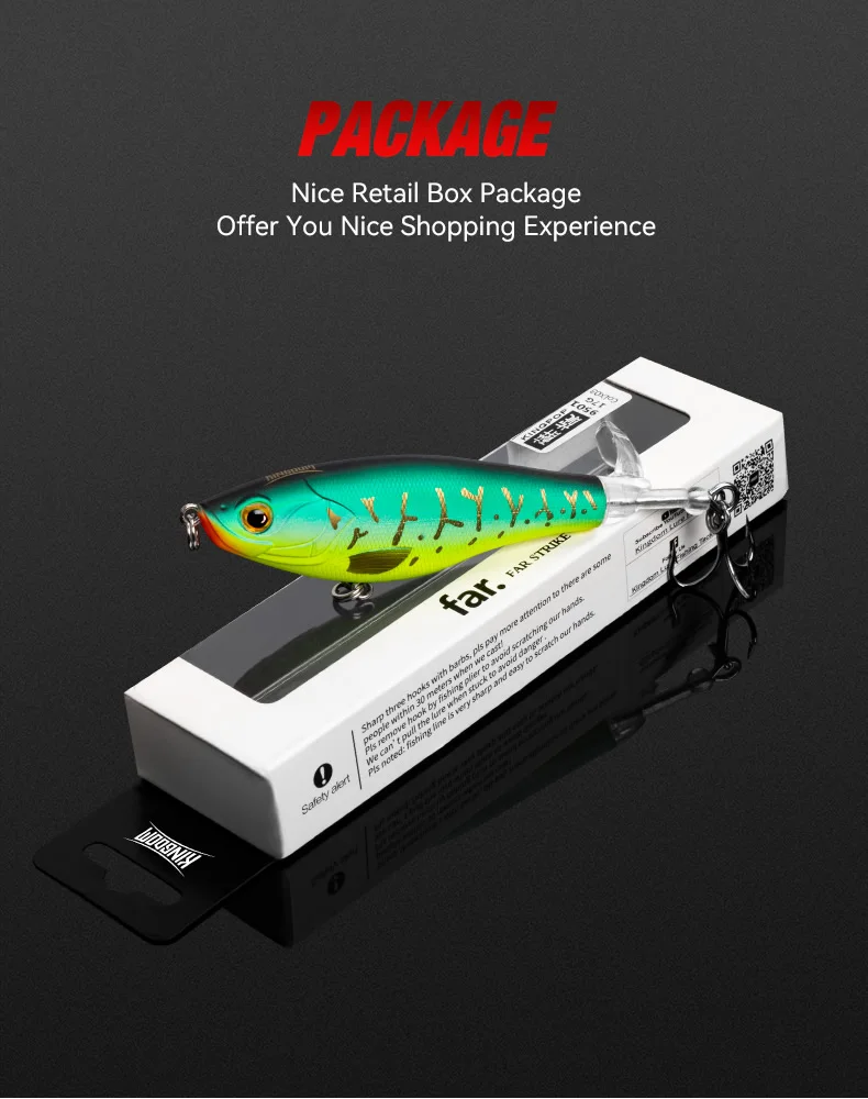 KINGDOM Topwater Fishing Lures 11g 17g Floating Artificial Hard Baits Plopper Propeller Soft Rotating Tail Seabass Fishing Lure