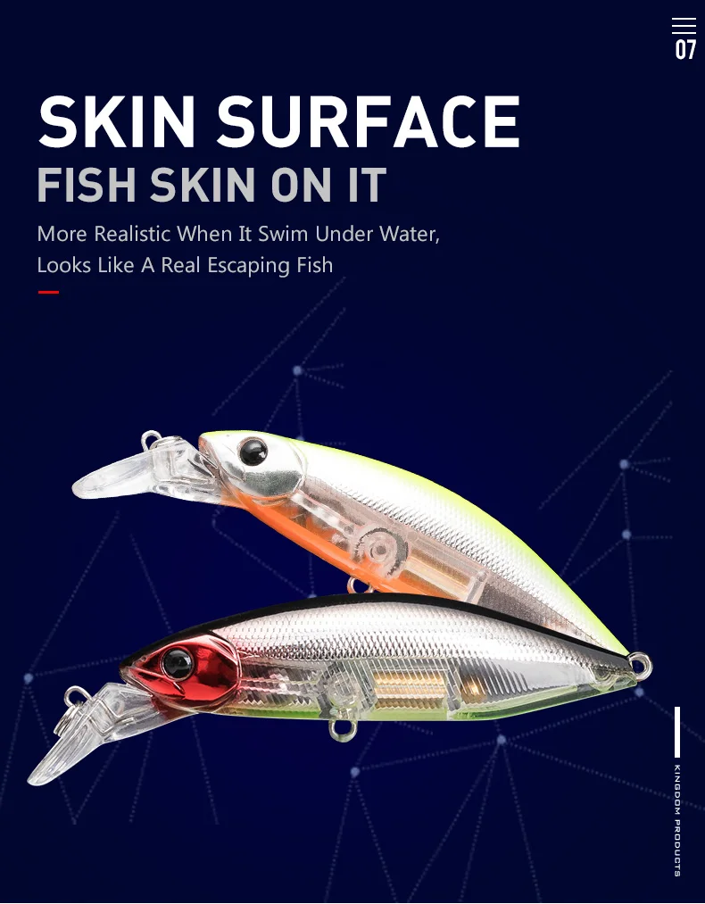 Kingdom Slow Sinking Pencil Fishing Lures Noise Minnow 70mm 12g 55mm 7g Swimbaits Swing Hard Baits Wobblers Fishing Tackle Kingdom Slow Sinking Pencil Fishing Lures Noise Minnow 70mm 12g 55mm 7g Swimbaits Swing Hard Baits Wobblers Fishing Tackle