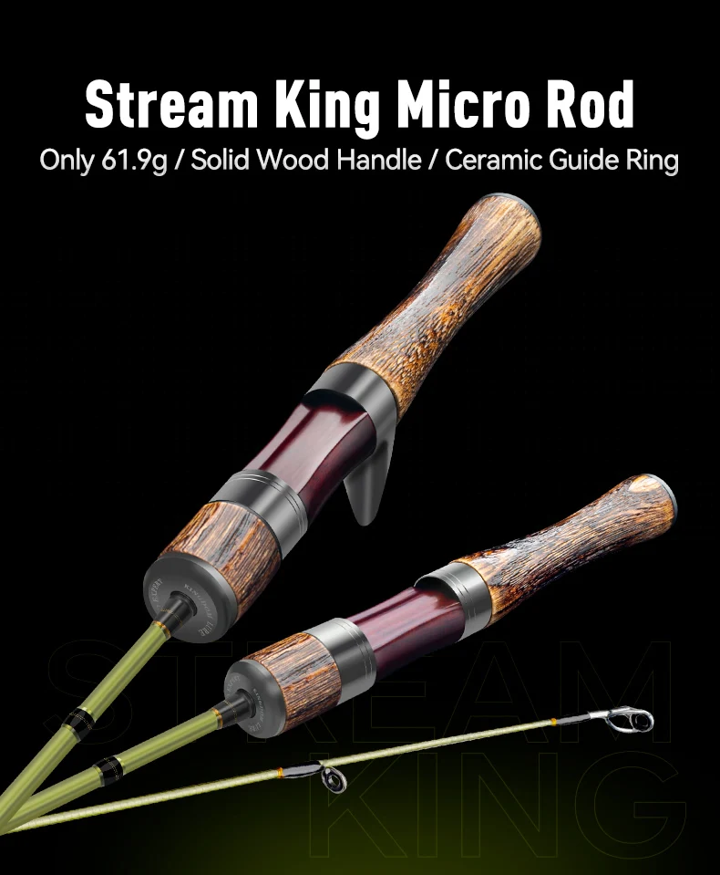 Kingdom STREAM KING Fishing Rod Spinning Casting 61.9g Ultralight Carbon Rods MF Action UL L power Fishing Tackle Travel Rod