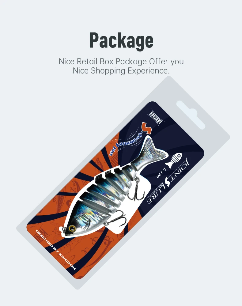 Kingdom Hot Barbecue Fishing Lures 6&8 Joint Hard Baits 65mm 90mm 120mm 140mm Sinking Wobblers Realistic Swimbaits Lure For Bass
