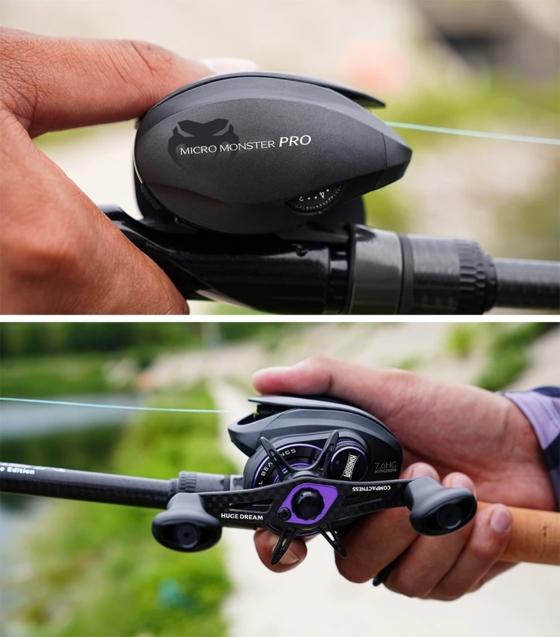 Kingdom Micro Pro Baitcasting Fishing Reel 138g Weight 7.6:1 Gear Ratio 4.6kg Max Drag Ultra-light Carbon Material Fishing Reels Kingdom Micro Pro Baitcasting Fishing Reel 138g Weight 7.6:1 Gear Ratio 4.6kg Max Drag Ultra-light Carbon Material Fishing Reels