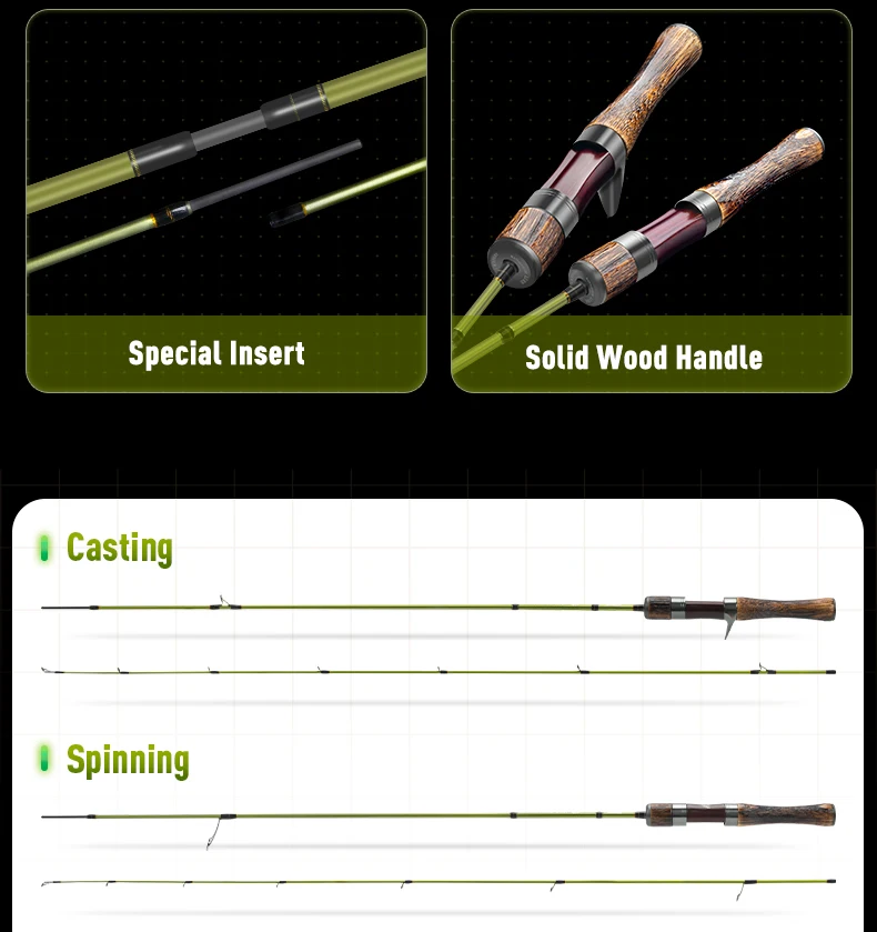Kingdom STREAM KING Spinning Fishing Rod 61.9g Ultralight Casting Carbon Rods MF Action UL L power Fishing Tackle Travel Rod