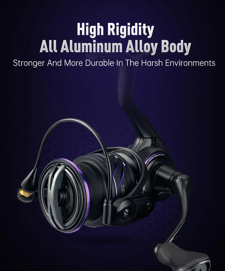 Kingdom Tegmen Pro Spinning Fishing Reel 6.2:1 High Speed Gear Ratio 9kg Max Drag 8+1BB Light Weight Saltwater Fishing Coil
