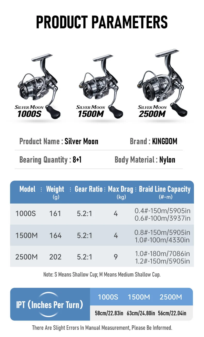 Kingdom Spinning Fishing Reels 5.2:1 Gear Ratio 9kg Max Drag 8+1 Bearings Carbon Nylon Body Freshwater Fishing Tackle Reel Kingdom Spinning Fishing Reels 5.2:1 Gear Ratio 9kg Max Drag 8+1 Bearings Carbon Nylon Body Freshwater Fishing Tackle Reel