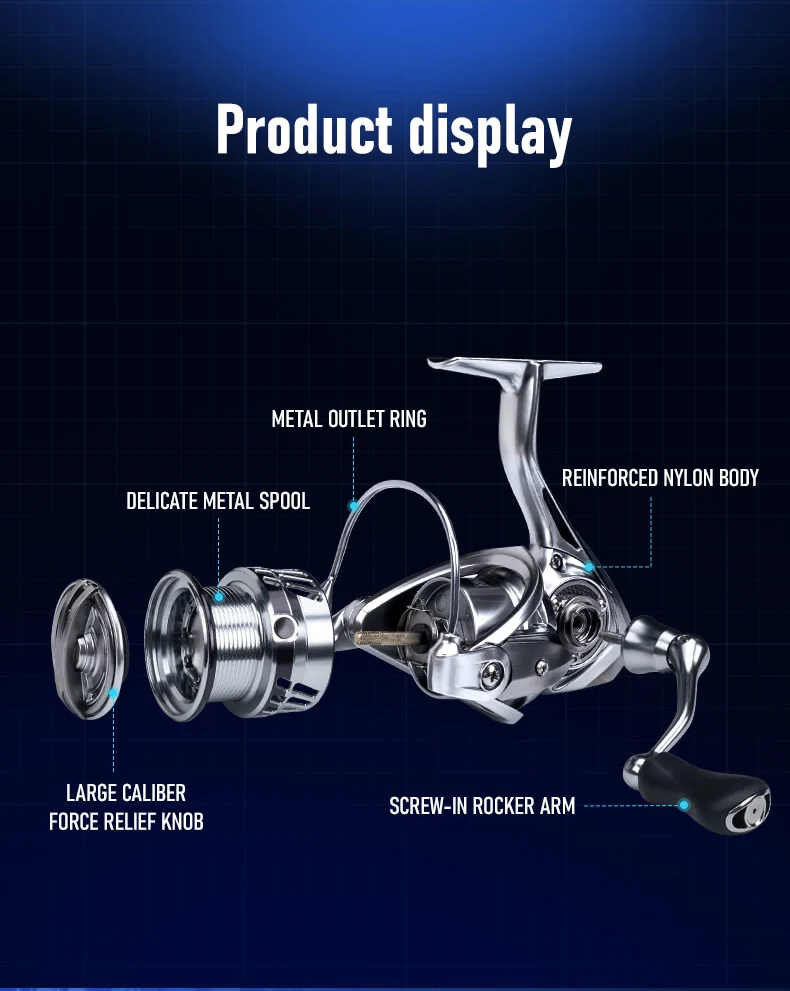 Kingdom Spinning Fishing Reels 5.2:1 Gear Ratio 9kg Max Drag 8+1 Bearings Carbon Nylon Body Freshwater Fishing Tackle Reel Kingdom Spinning Fishing Reels 5.2:1 Gear Ratio 9kg Max Drag 8+1 Bearings Carbon Nylon Body Freshwater Fishing Tackle Reel