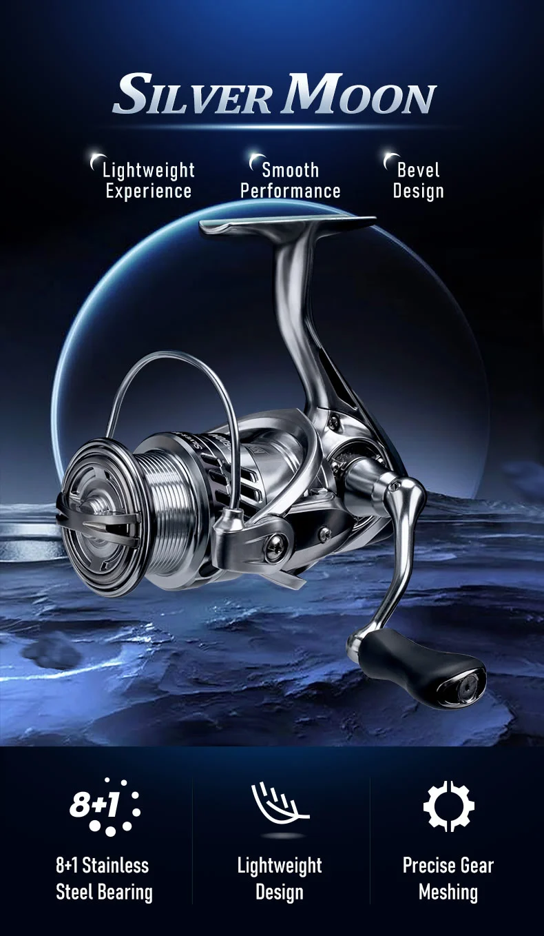 Kingdom Spinning Fishing Reels 5.2:1 Gear Ratio 9kg Max Drag 8+1 Bearings Carbon Nylon Body Freshwater Fishing Tackle Reel Kingdom Spinning Fishing Reels 5.2:1 Gear Ratio 9kg Max Drag 8+1 Bearings Carbon Nylon Body Freshwater Fishing Tackle Reel