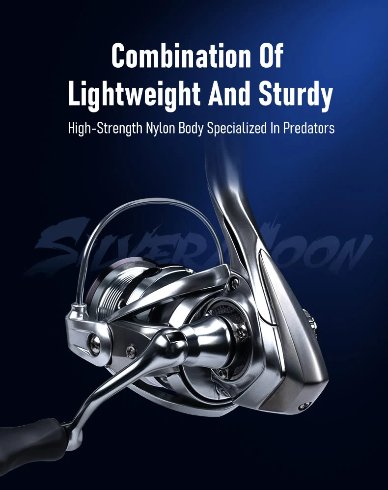 Kingdom Spinning Fishing Reels 5.2:1 Gear Ratio 9kg Max Drag 8+1 Bearings Carbon Nylon Body Freshwater Fishing Tackle Reel Kingdom Spinning Fishing Reels 5.2:1 Gear Ratio 9kg Max Drag 8+1 Bearings Carbon Nylon Body Freshwater Fishing Tackle Reel