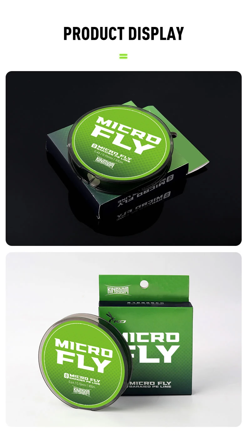 Kingdom Micro Fly Fishing Line 100m 8 Strands Braided Tighter Japan Multifilament Far Casting PE Line For Bass Pike Carp Fishing Kingdom Micro Fly Fishing Line 100m 8 Strands Braided Tighter Japan Multifilament Far Casting PE Line For Bass Pike Carp Fishing