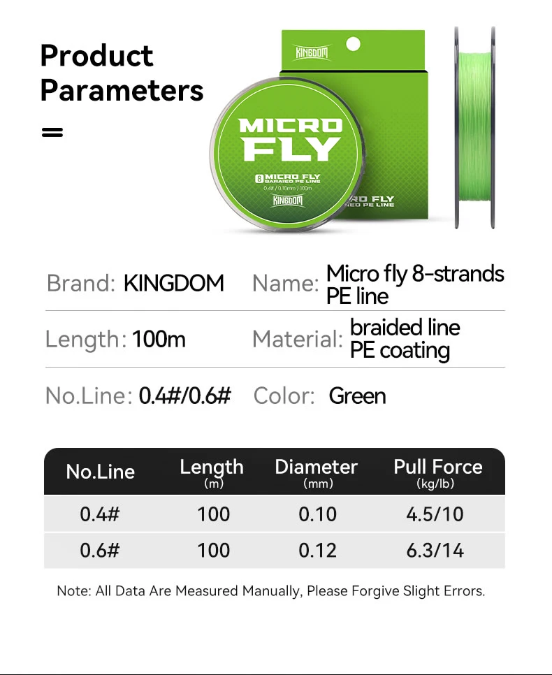 Kingdom Micro Fly Fishing Line 100m 8 Strands Braided Tighter Japan Multifilament Far Casting PE Line For Bass Pike Carp Fishing Kingdom Micro Fly Fishing Line 100m 8 Strands Braided Tighter Japan Multifilament Far Casting PE Line For Bass Pike Carp Fishing