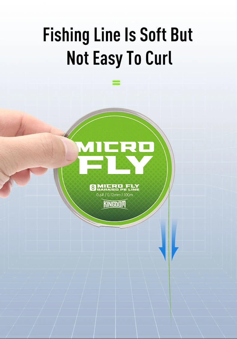 Kingdom Micro Fly Fishing Line 100m 8 Strands Braided Tighter Japan Multifilament Far Casting PE Line For Bass Pike Carp Fishing Kingdom Micro Fly Fishing Line 100m 8 Strands Braided Tighter Japan Multifilament Far Casting PE Line For Bass Pike Carp Fishing