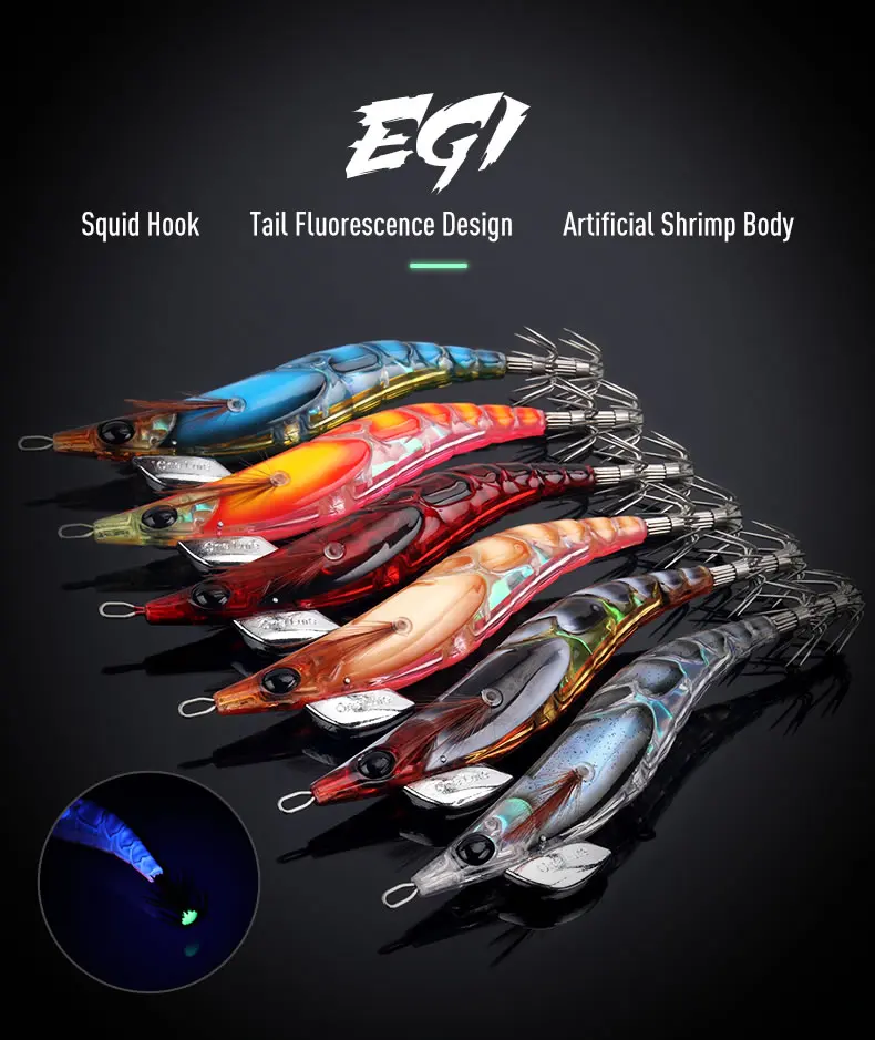 Kingdom 6pcs EGI Squid Bait Set 2.2# 2.5# 3.0# Artificial Jigging Lures Sea Fishing Octopus Cuttlefish Luminous Sinking Fishing Kingdom 6pcs EGI Squid Bait Set 2.2# 2.5# 3.0# Artificial Jigging Lures Sea Fishing Octopus Cuttlefish Luminous Sinking Fishing