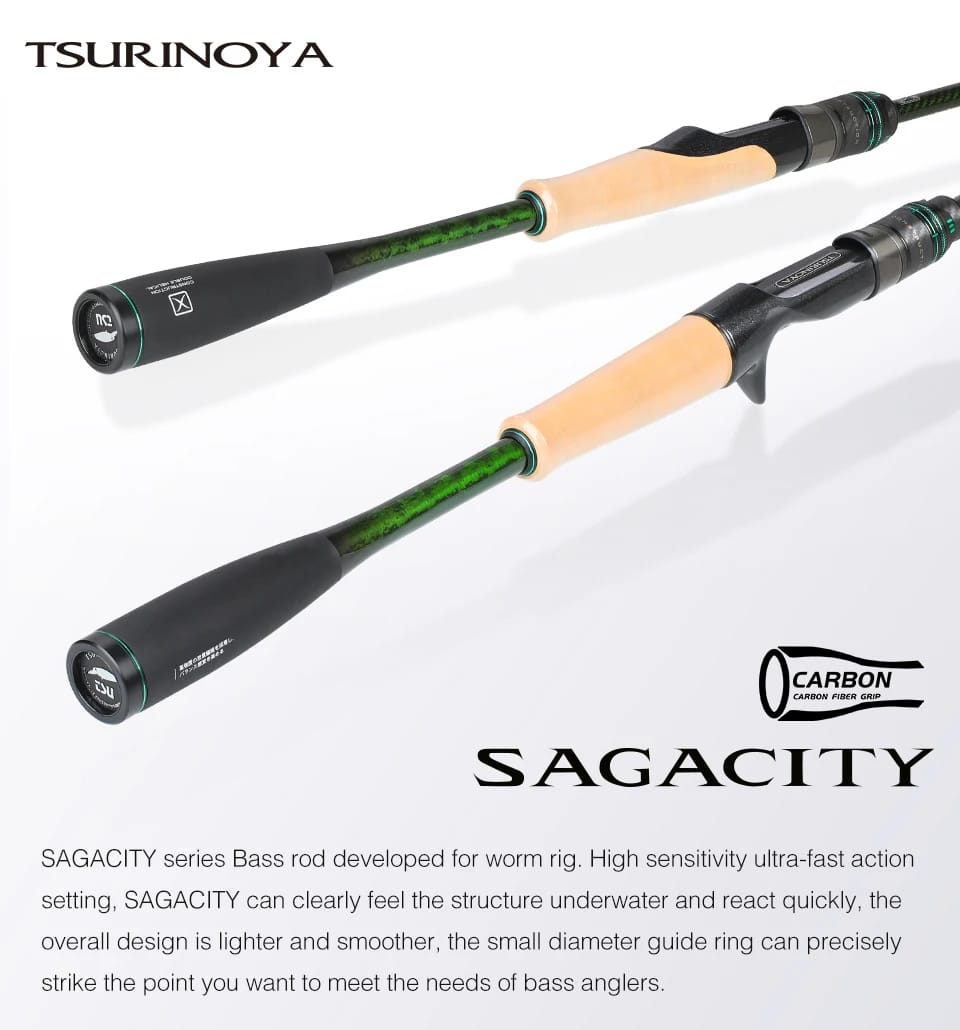 TSURINOYA F Action L ML M MH SAGACITY Race Bass Fishing Rod FUJI Guide Rings 1.96m 2.03m 2.06m 2Section Spinning Casting Carbon TSURINOYA F Action L ML M MH SAGACITY Race Bass Fishing Rod FUJI Guide Rings 1.96m 2.03m 2.06m 2Section Spinning Casting Carbon