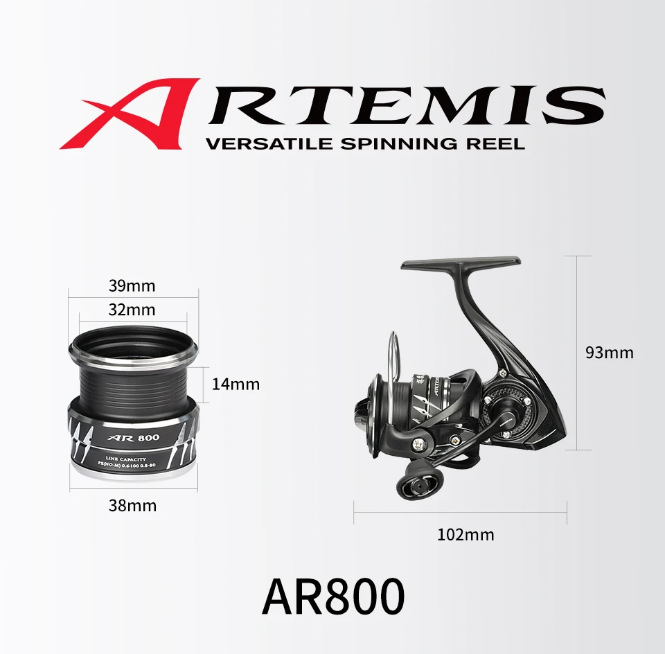 TSURINOYA NEW Spinning Fishing Reel ARTEMIS 800 1500S 2500SH 3000SH Shallow Spool Versatile Long Casting Reel High Speed Wheel