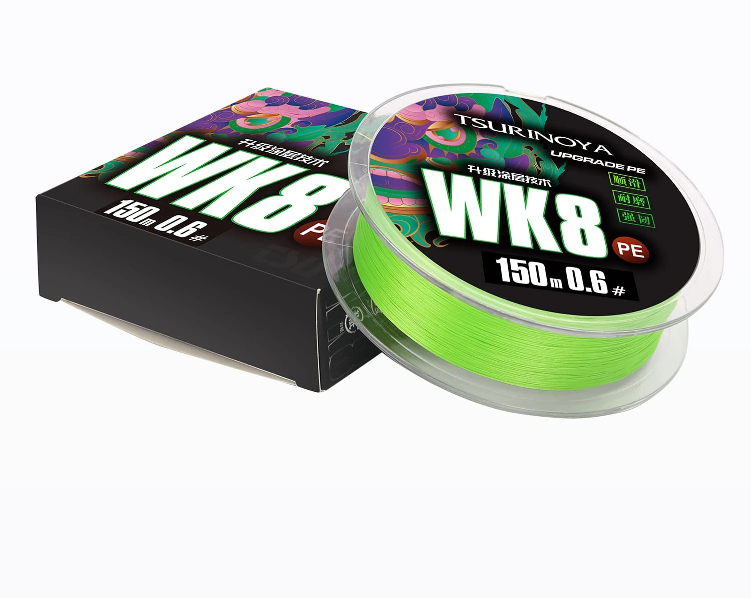 TSURINOYA 150M 8 Strand PE Fishing Line WK8 Long Casting 8 Weaves Braided Saltwater Smooth Multifilament Line 14-50LB Wire Carp
