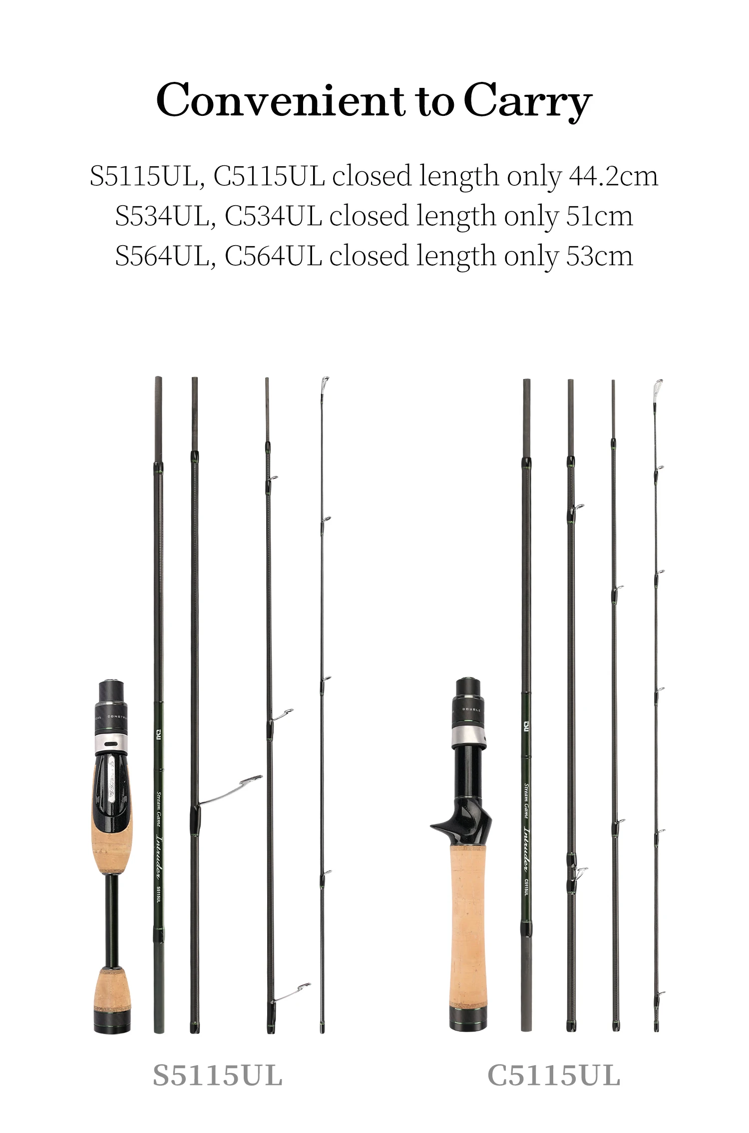 TSURINOYA INTRUDER 1.6m 1.68m 4 Section Portable Spinning Casting Fishing Rod For Trout Bass Pike Mountain Stream Packable Rod