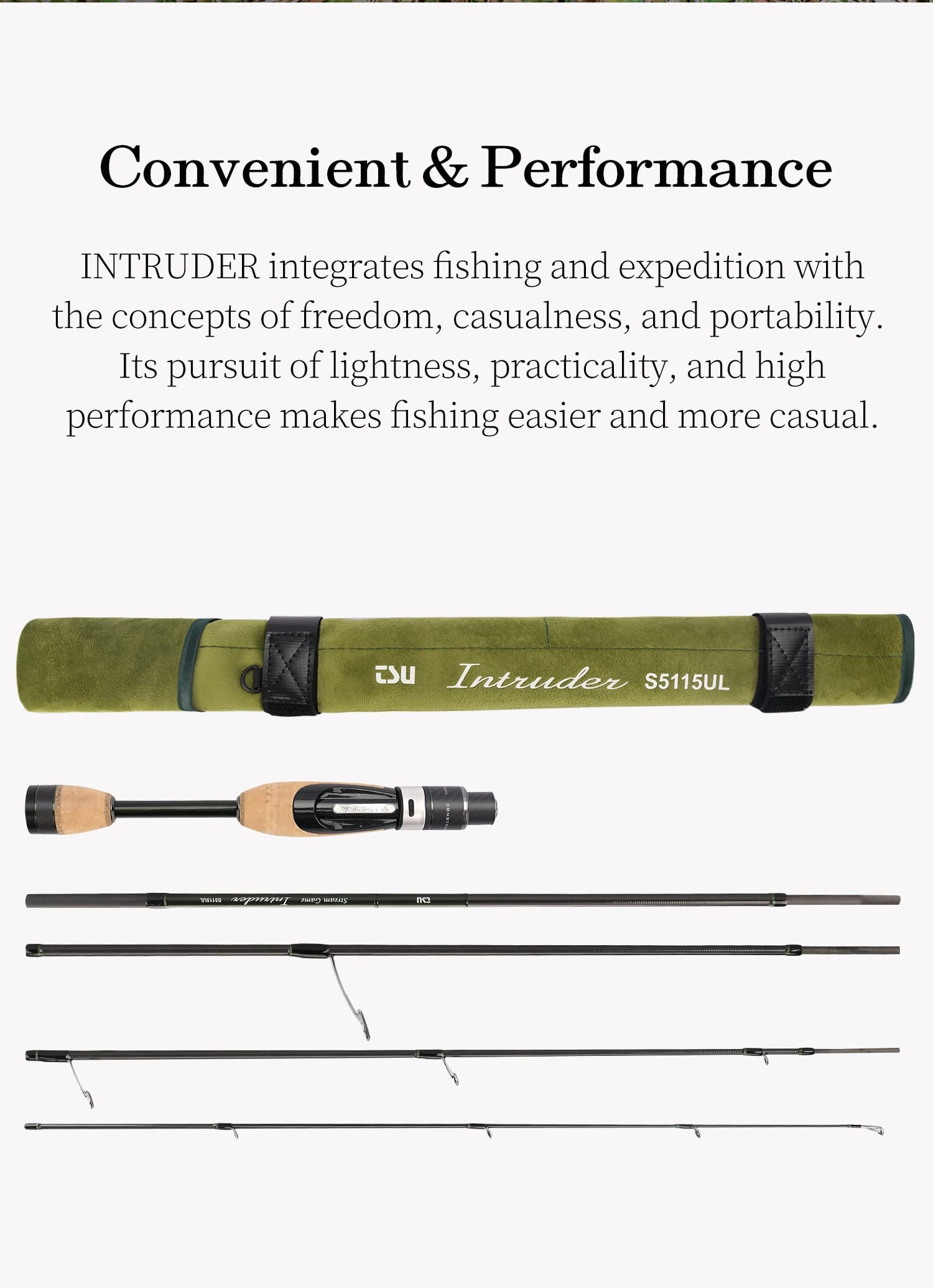 TSURINOYA INTRUDER 1.6m 1.68m 4 Section Portable Spinning Casting Fishing Rod For Trout Bass Pike Mountain Stream Packable Rod