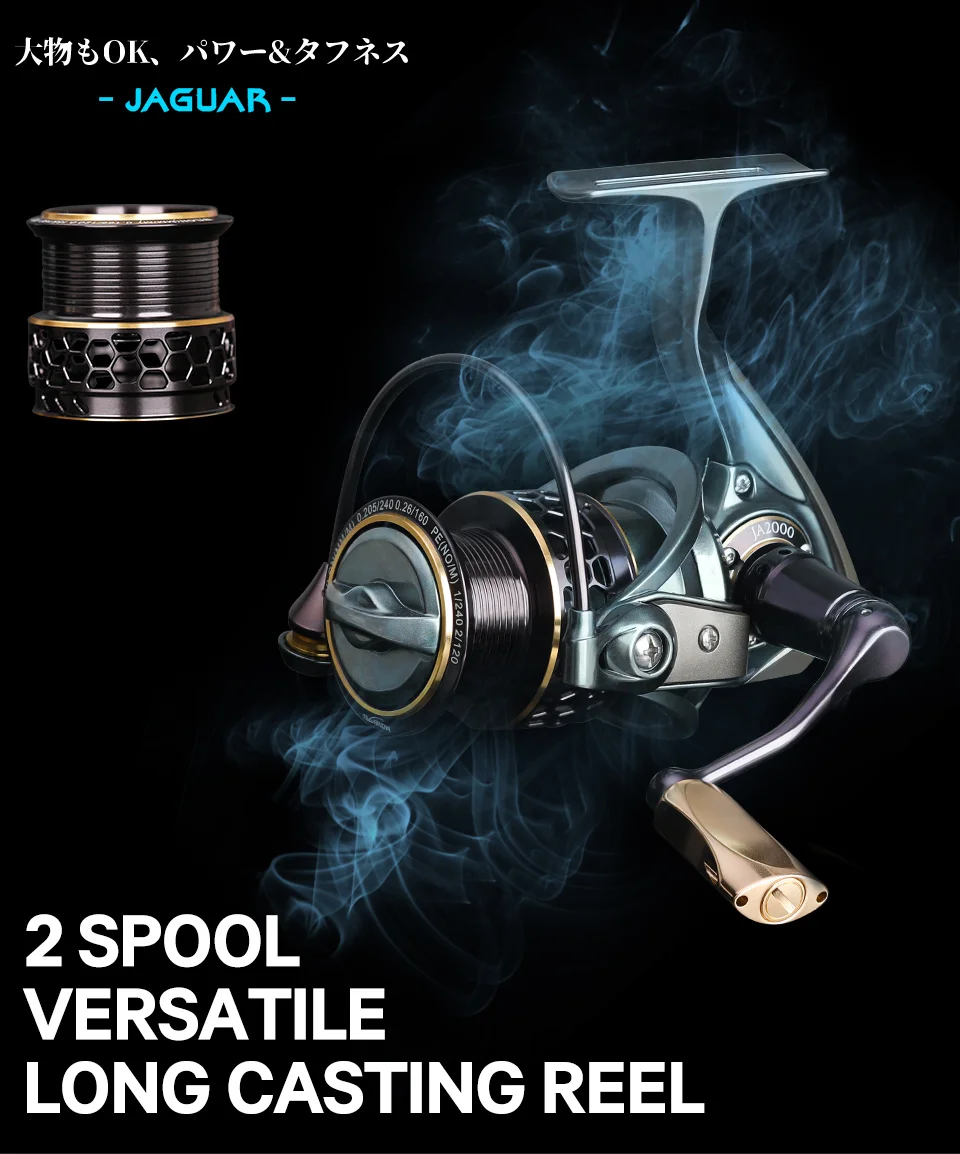 TSURINOYA 2 Spool Spinning Fishing Reel JAGUAR 1000 2000 3000 185G 6KG Max Carbon Drag Carp Saltwater Reel Bass Pike Wheel