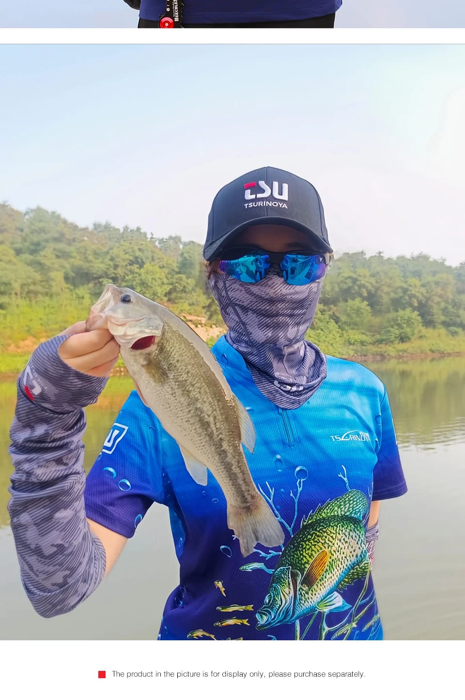 TSURINOYA Head Neck Arm Sun Protector UV Protection Fishing Mask Breathable High Elasticity Quick Dry Protective Arm Sleeve
