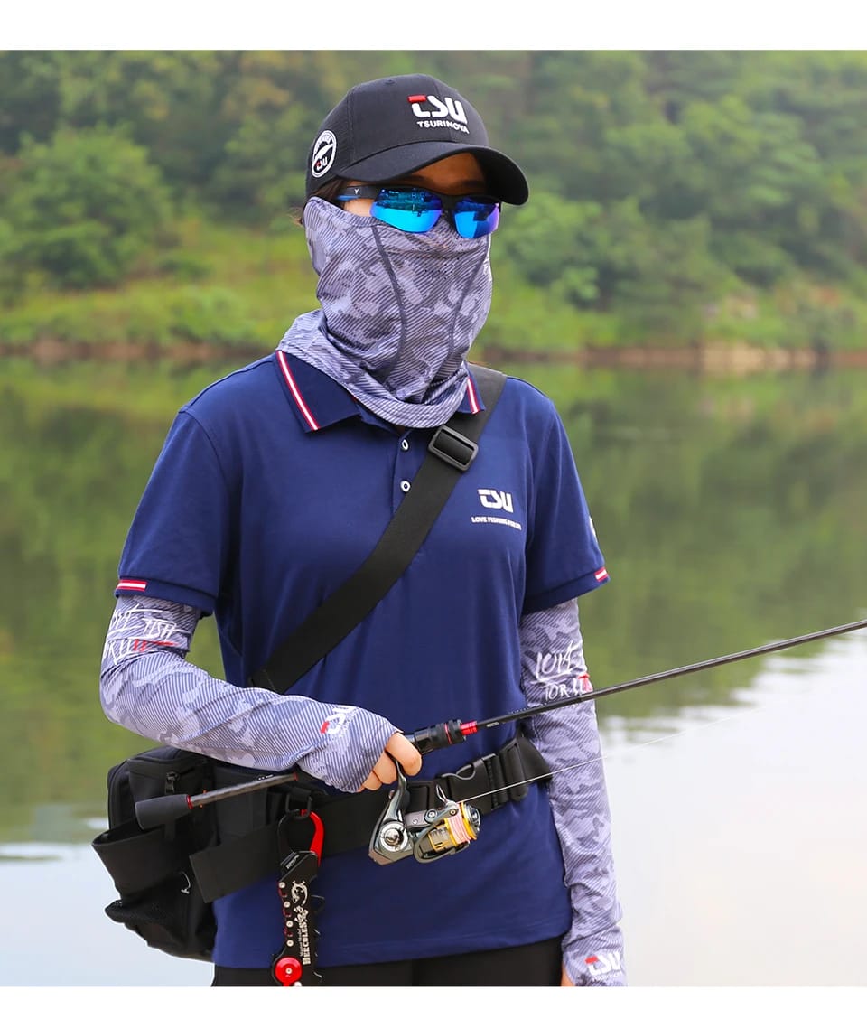 TSURINOYA Head Neck Arm Sun Protector UV Protection Fishing Mask Breathable High Elasticity Quick Dry Protective Arm Sleeve