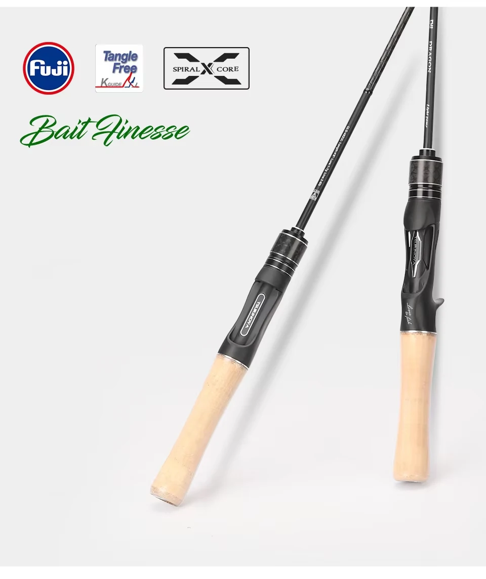 TSURINOYA DRAGON Light Game Fishing Rod 1.6m 1.8m UL Fast Action FUJI Guide Spinning Casting Carbon Rod For Trout Rochfish Bass