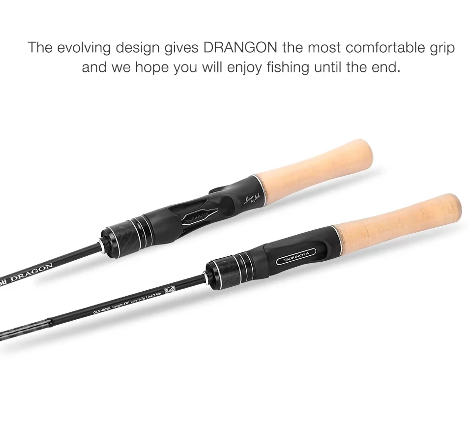 TSURINOYA DRAGON Light Game Fishing Rod 1.6m 1.8m UL Fast Action FUJI Guide Spinning Casting Carbon Rod For Trout Rochfish Bass