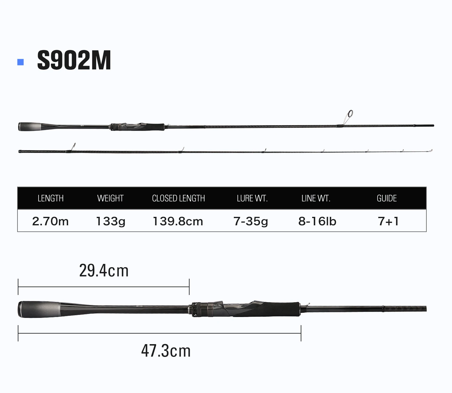 TSURINOYA Inshore Spinning Rod TYRANTS S802M S902M S962M S962MH 2 Section Carbon Fishing Rod High Strength Seabass Barracuda