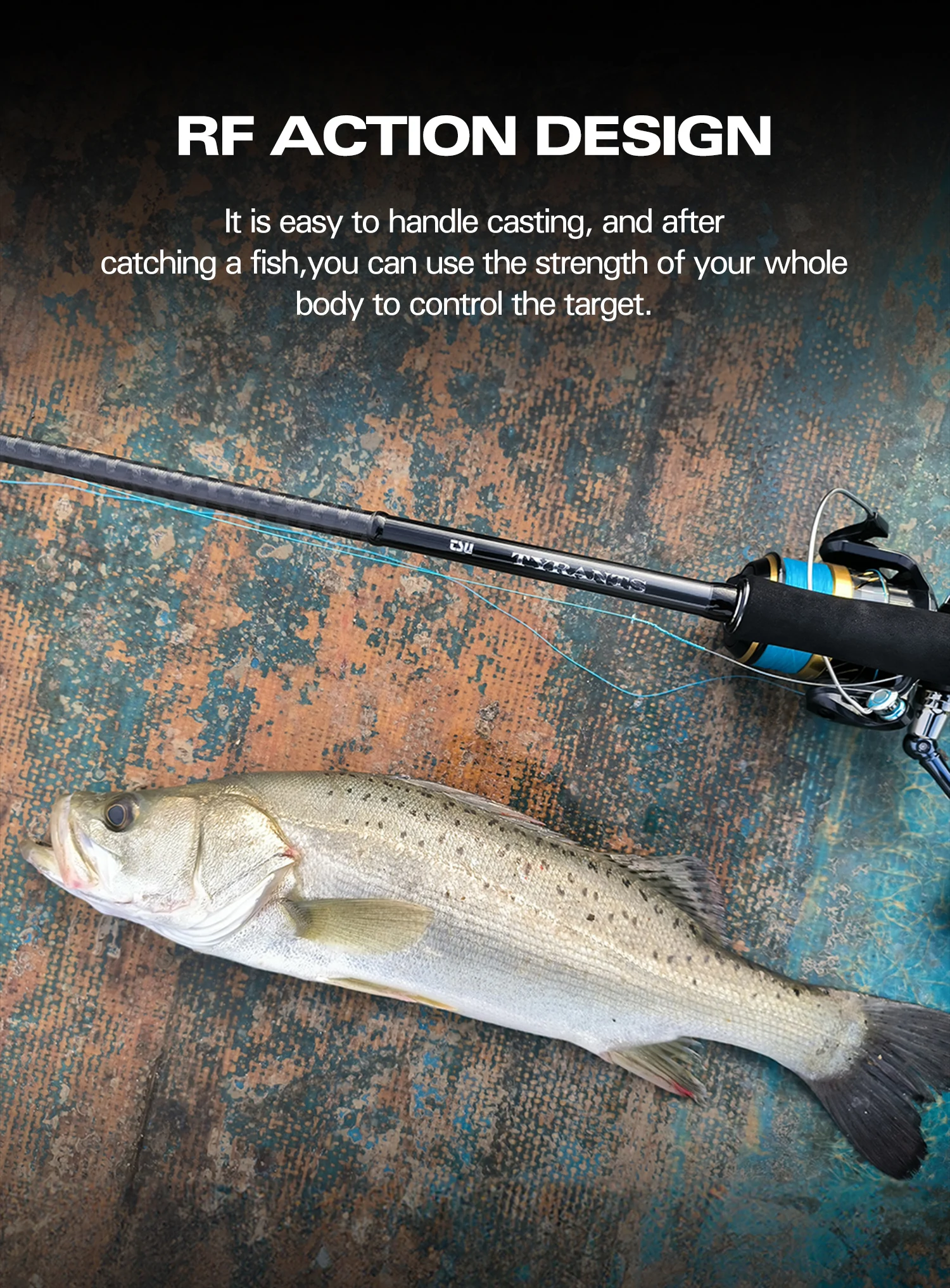 TSURINOYA Inshore Spinning Rod TYRANTS S802M S902M S962M S962MH 2 Section Carbon Fishing Rod High Strength Seabass Barracuda