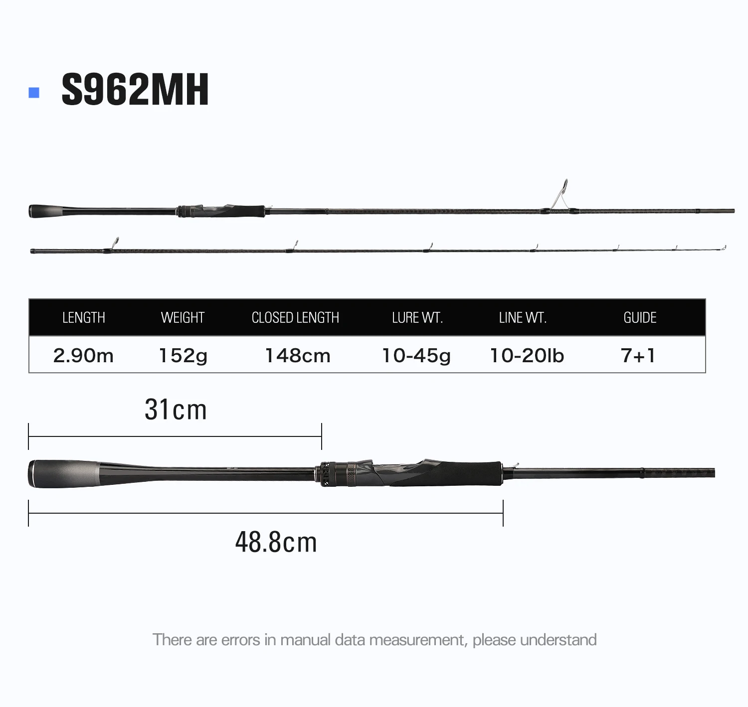 TSURINOYA Inshore Spinning Rod TYRANTS S802M S902M S962M S962MH 2 Section Carbon Fishing Rod High Strength Seabass Barracuda