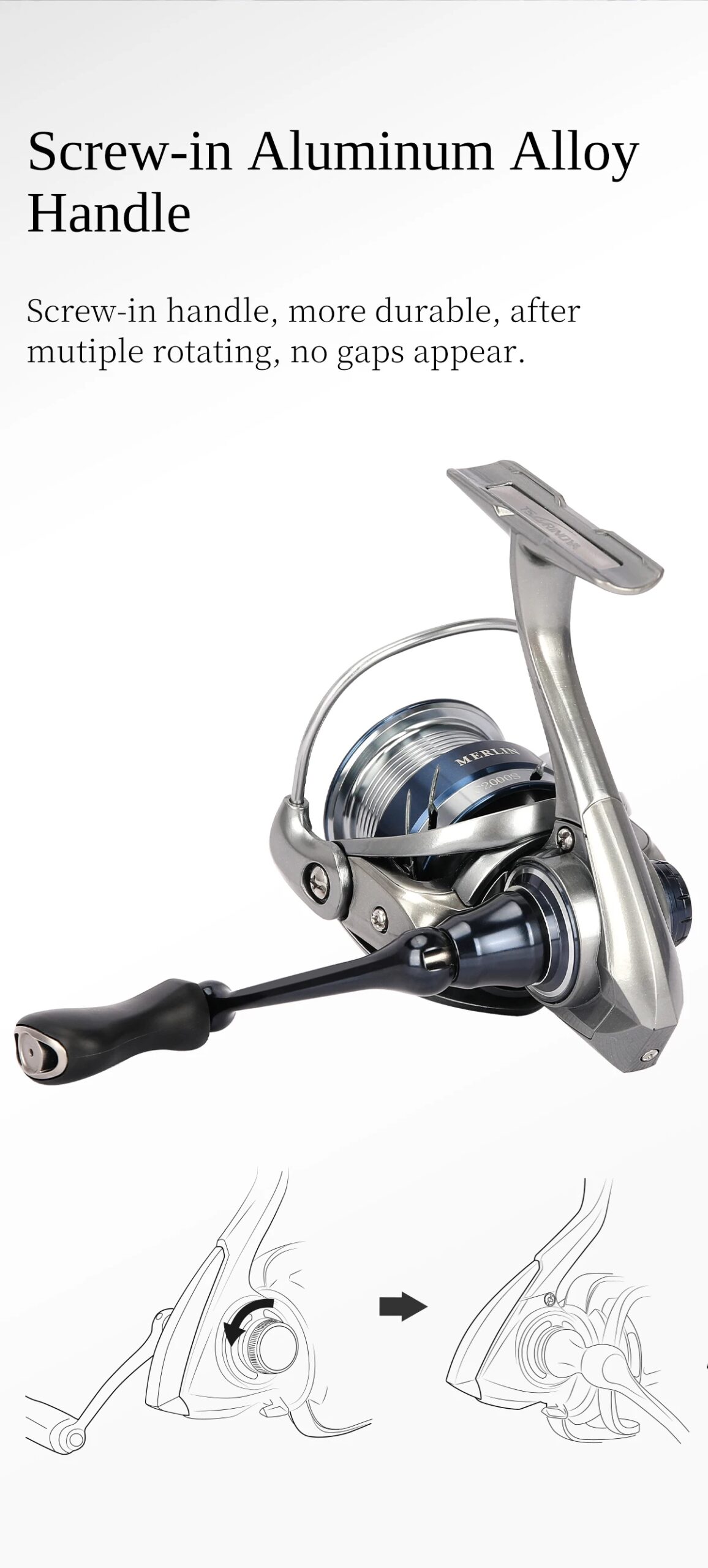 TSURINOYA METAL Spinning Fishing Reel MERLIN 1000 C2000S 165g baitcast reel  ULTRALIGHT &VERSATILE Saltwater Bass Pike Wheel