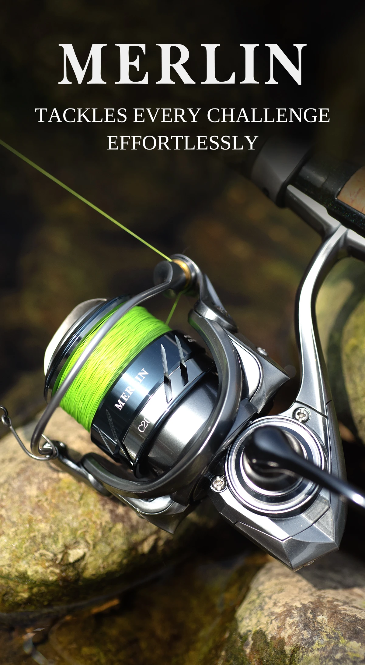 TSURINOYA METAL Spinning Fishing Reel MERLIN 1000 C2000S 165g baitcast reel  ULTRALIGHT &VERSATILE Saltwater Bass Pike Wheel